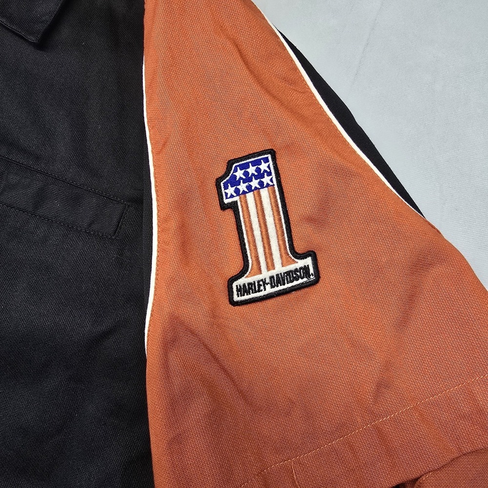 Harley Davidson Colorblocked Garage Shirt Short Sleeve Embroidered XL - Picture 7 of 9